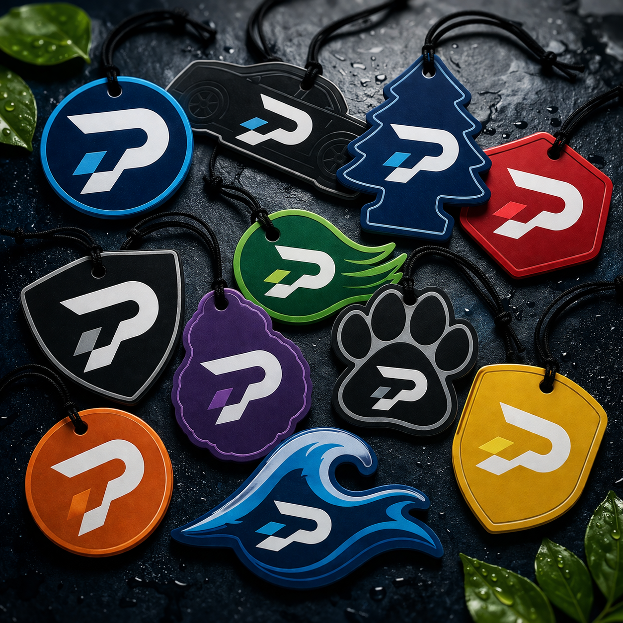 Variety of custom branded Prime Drive air fresheners
